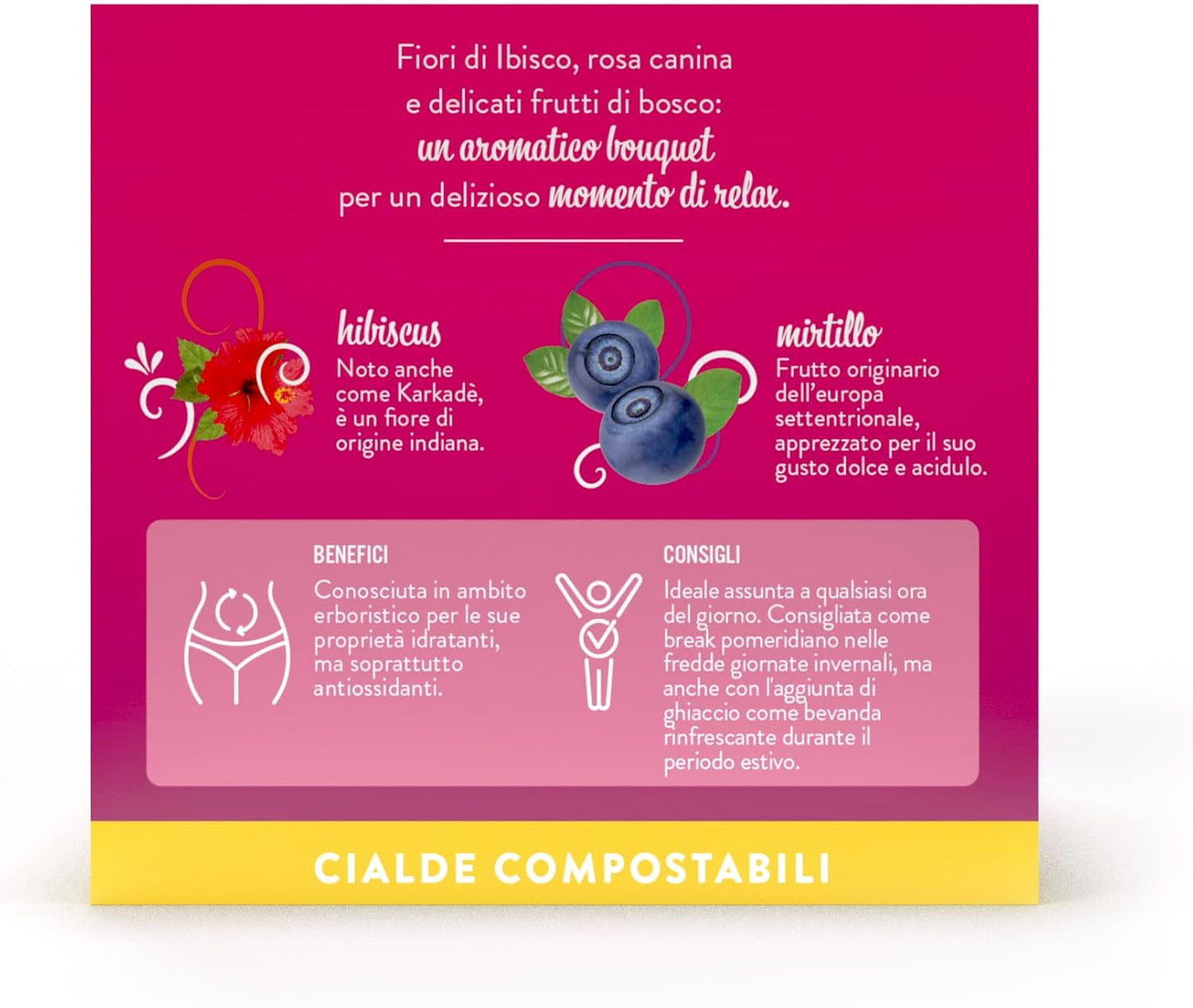 72 dosettes 4 paquets de 18 dosettes Tisane aux Baies Sauvages- Système ESE - Caffé Borbone