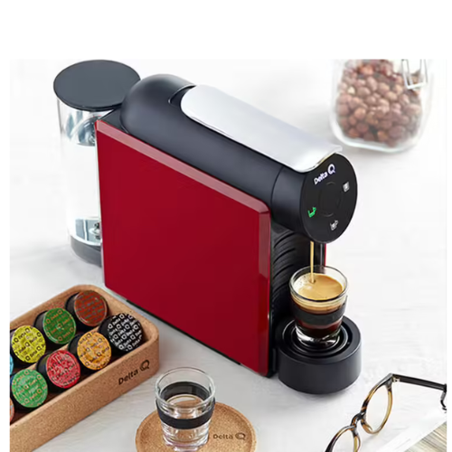 Machine à café capsules Delta Q Mini Qool - Rouge + 120 capsules Delta Q offertes