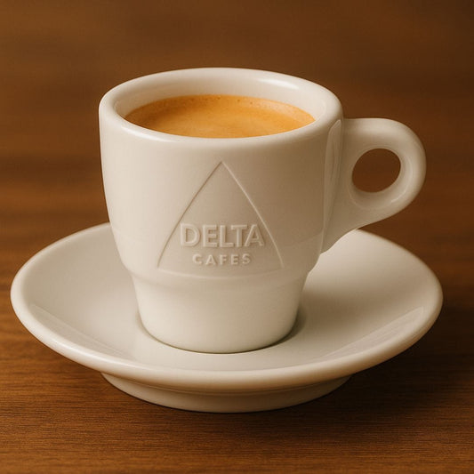 6 Tasses à Espresso et Sous-tasses en Porcelaine 6 cl blanc - DELTA CAFÉ