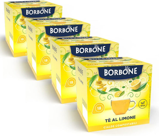72 dosettes 4 paquets de 18 dosettes Thé au Citron - Système ESE - Caffé Borbone
