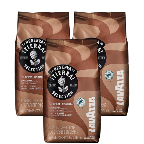 3 x 1 kg Café en grain Tierra Sélection - LAVAZZA
