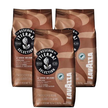 3 x 1 kg Café en grain Tierra Sélection - LAVAZZA