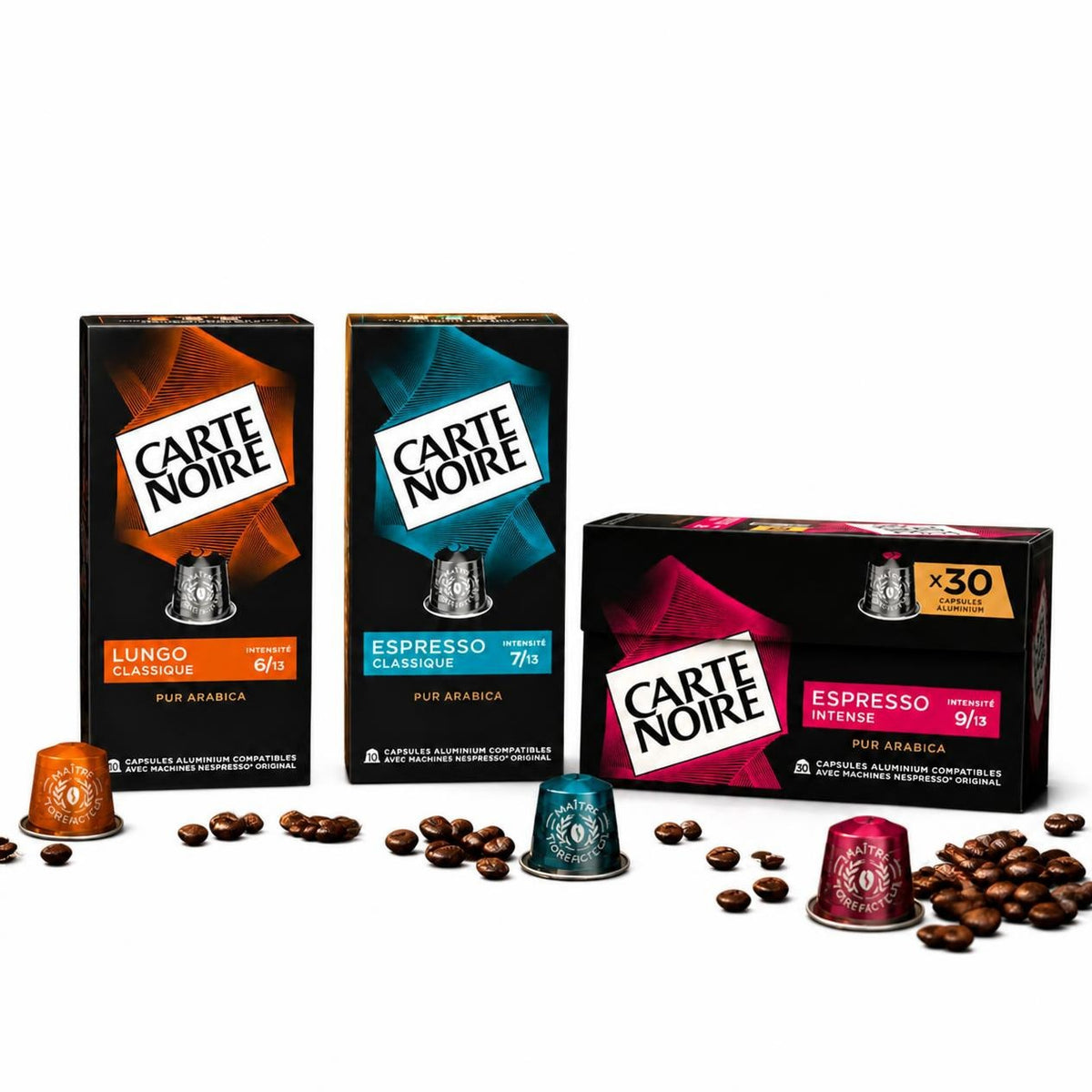Pack Découverte Carte Noire – 3 intensités – 90 capsules compatibles Nespresso