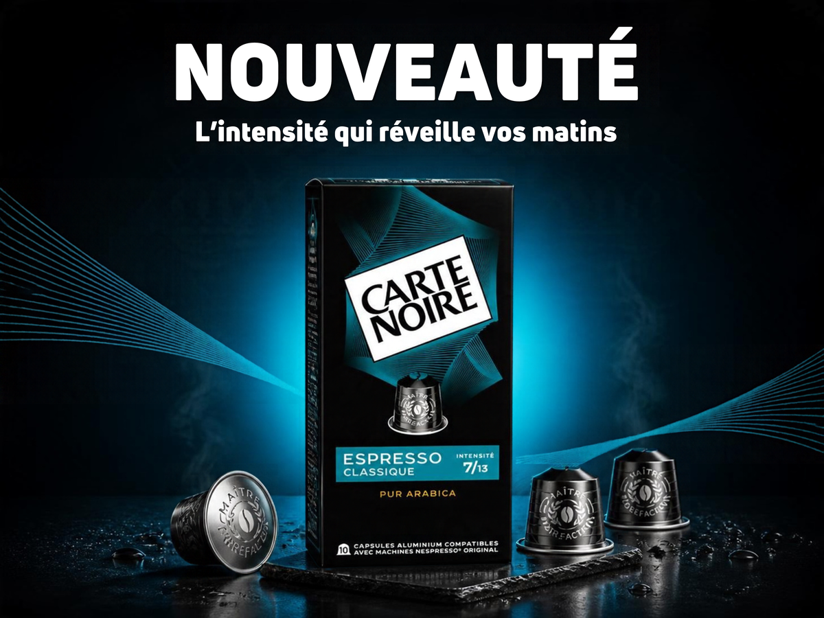 Carte Noire Espresso Classique – Intensité 7 – 30 capsules compatibles Nespresso®