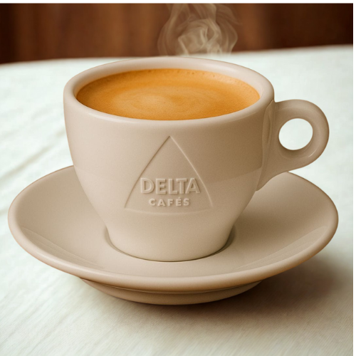 6 Tasses à cappuccino et Sous-tasses en Porcelaine 16 cl blanc - DELTA CAFÉ