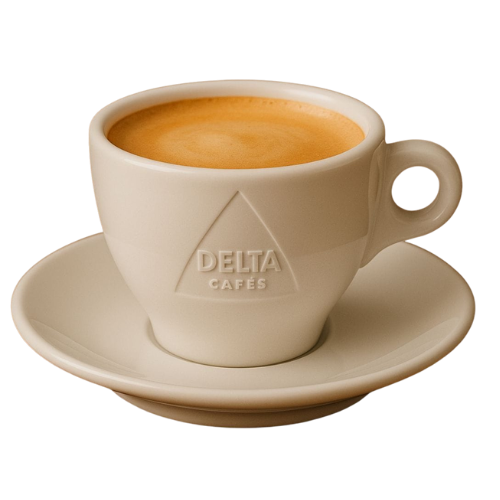6 Tasses à cappuccino et Sous-tasses en Porcelaine 16 cl blanc - DELTA CAFÉ