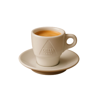 6 Tasses à Espresso et Sous-tasses en Porcelaine 6 cl blanc - DELTA CAFÉ