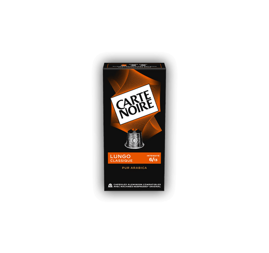 Carte Noire Lungo Classique – Intensité 6 – 30 capsules compatibles Nespresso®