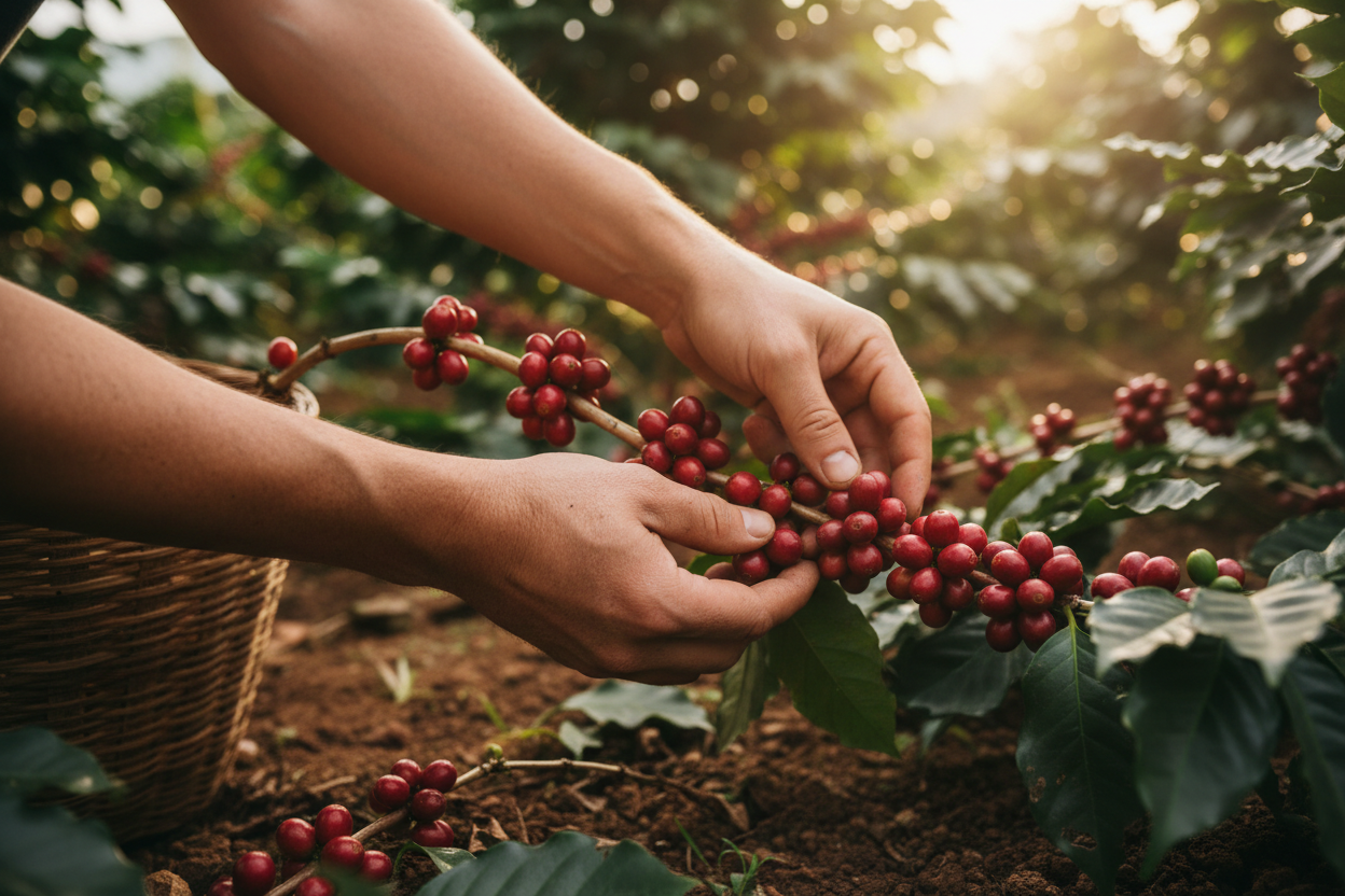 Rēcolte café bio à la main 