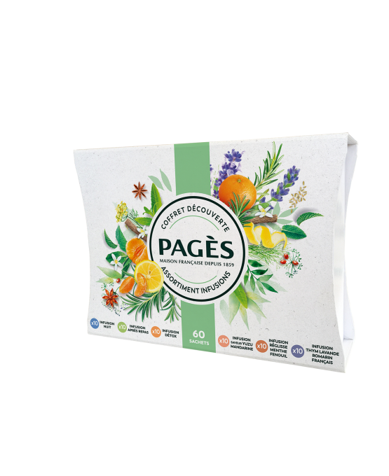 Coffret carton infusions - 60 sachets 6 Saveurs -PAGÈS