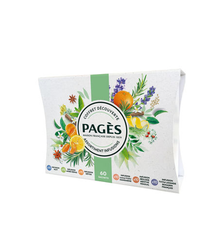 Coffret carton infusions - 60 sachets 6 Saveurs -PAGÈS